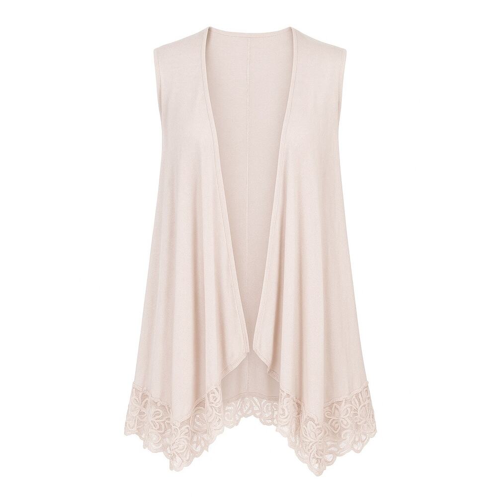 TORRID LACE TRIM TEXTURED STRETCH VEST SIZE 2 NUDE (18/20)